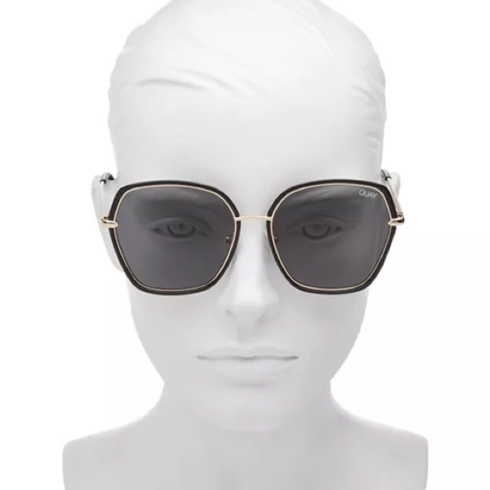 Quay verve 125 Australia Black and Gold Hexagonal Sunglasses - Picture 2 of 6